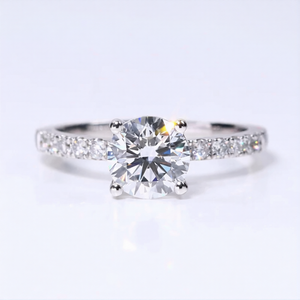 1.5CT Round Cut Lab Diamond Ring With 10KT Gold Band