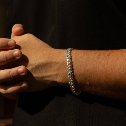 10MM Silver Cuban Link Bracelet