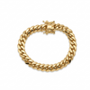 10MM 14KT gold over silver Cuban link bracelet, handmade in Miami