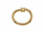 10MM 14KT gold over silver Cuban link bracelet, handmade in Miami