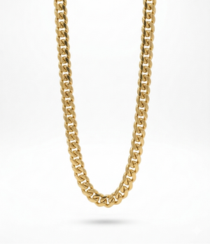 10MM 14KT gold over silver Cuban link chain, handmade in Miami