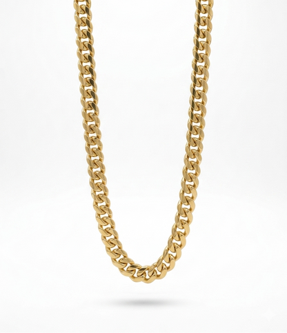 10MM 14KT Gold Over Silver Cuban Link Chain (Handmade)