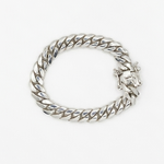 10MM solid silver Cuban link bracelet, handmade in Miami