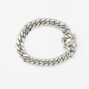 10MM solid silver Cuban link bracelet, handmade in Miami