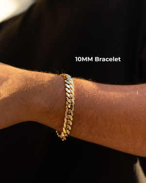 14Kt Gold Over Silver Handmade Cuban Link Bracelet