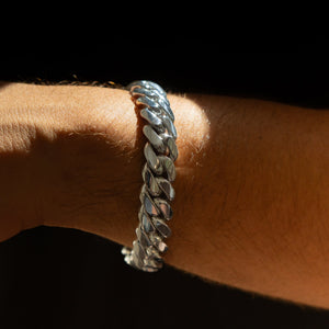 12MM Silver Cuban Link Bracelet