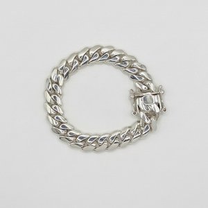 12MM solid silver Cuban link bracelet, handmade in Miami