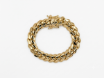 14MM 14KT gold over silver Cuban link bracelet, handmade in Miami