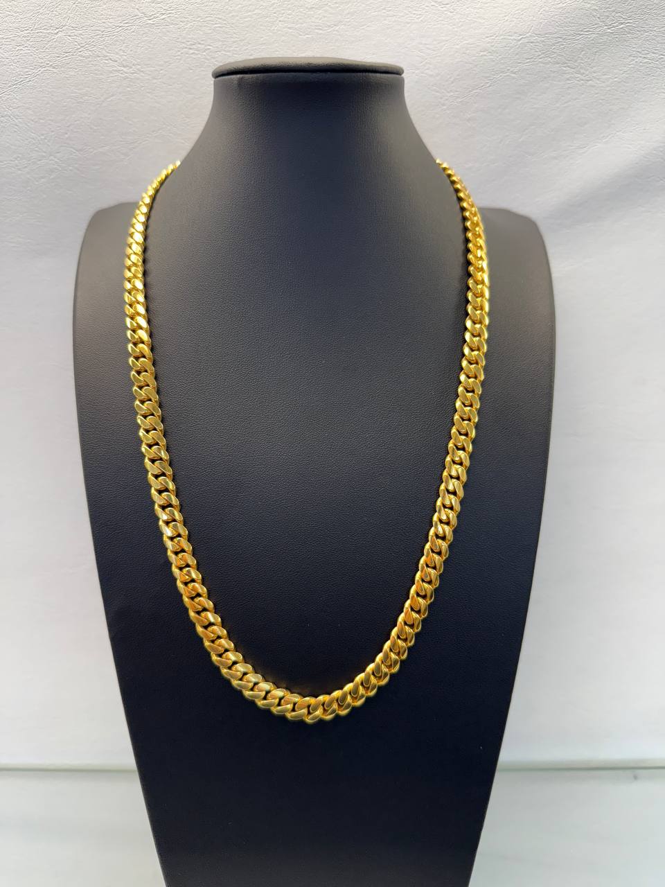 8MM 14KT Gold Over Silver Cuban Link Chain (Handmade)