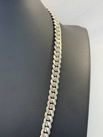 8MM Silver Cuban Link Chain (Handmade)
