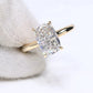 2CT Elongated Cushion Cut Lab Diamond Ring With 10KT Gold