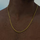 4MM 14KT Gold Over Silver Cuban Link Chain (Machine Made)
