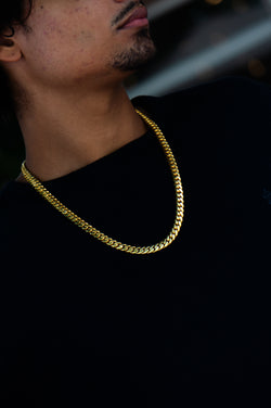 8MM 14KT Gold Over Silver Cuban Link Chain (Handmade)