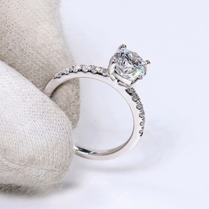 1.5CT Round Cut Lab Diamond Ring With 10KT Gold Band