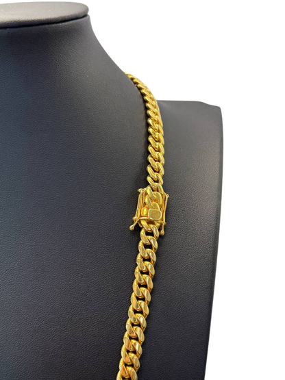 8MM 14KT Gold Over Silver Cuban Link Chain (Handmade)