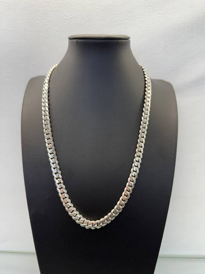 8MM Silver Cuban Link Chain (Handmade)