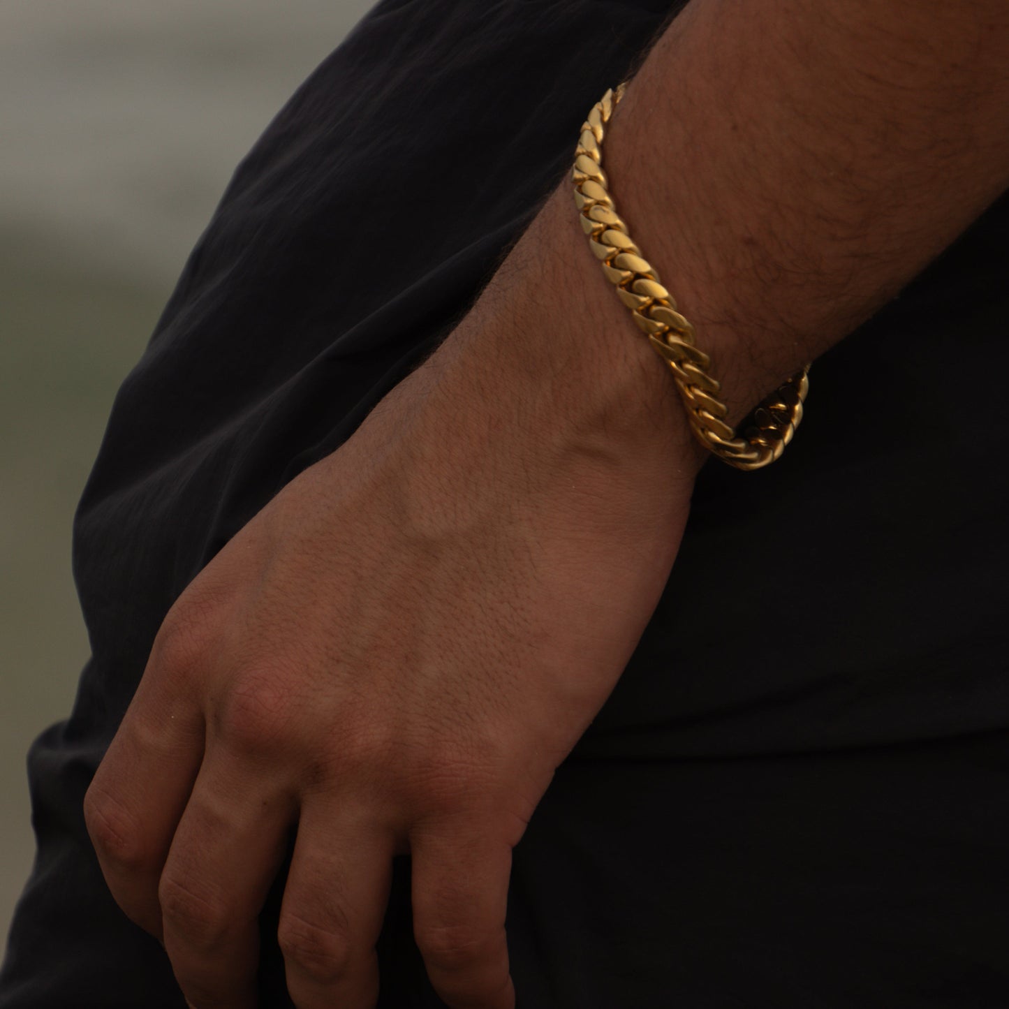 10MM 14KT Gold Over Silver Cuban Link Bracelet