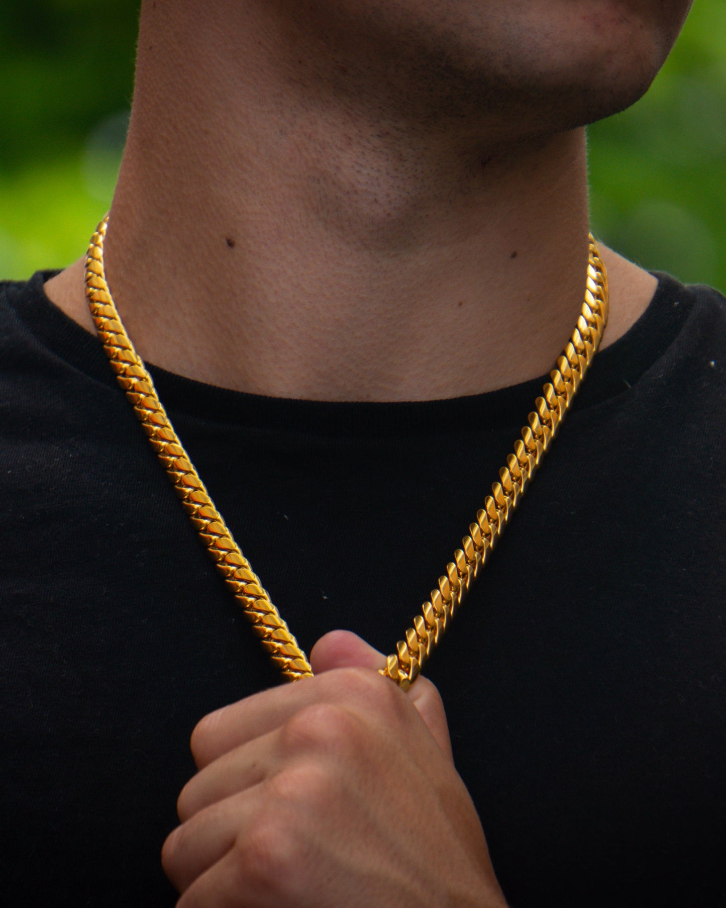 10MM 14KT Gold Over Silver Cuban Link Chain (Handmade)