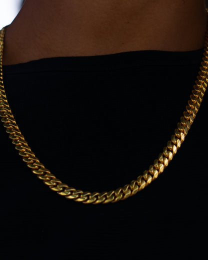 8MM 14KT Gold Over Silver Cuban Link Chain (Handmade)