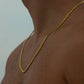 4MM 14KT Gold Over Silver Cuban Link Chain (Machine Made)