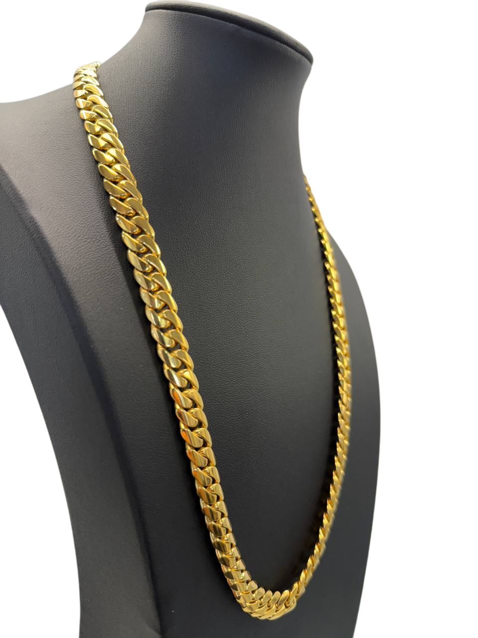 10MM 14KT Gold Over Silver Cuban Link Chain (Handmade)