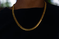 8MM 14KT Gold Over Silver Cuban Link Chain (Handmade)