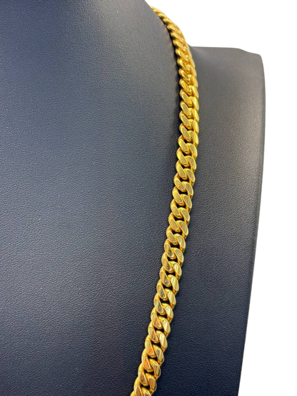 8MM 14KT Gold Over Silver Cuban Link Chain (Handmade)