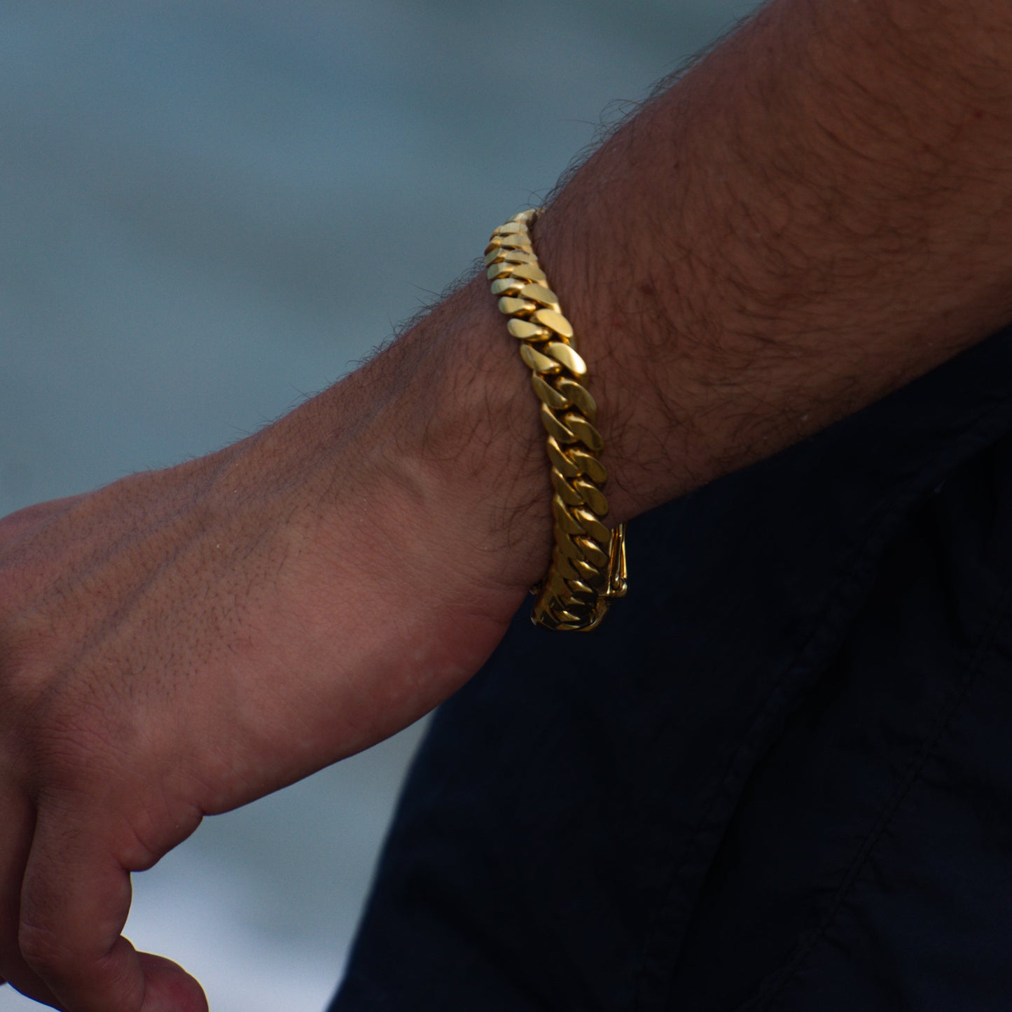 10MM 14KT Gold Over Silver Cuban Link Bracelet
