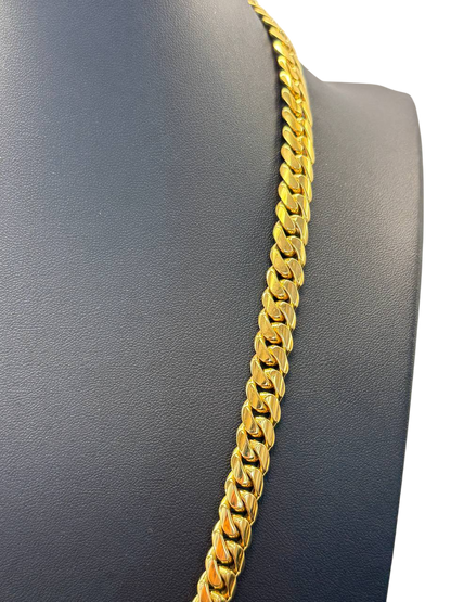10MM 14KT Gold Over Silver Cuban Link Chain (Handmade)