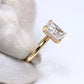 2CT Elongated Cushion Cut Lab Diamond Ring With 10KT Gold