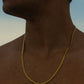 4MM 14KT Gold Over Silver Cuban Link Chain (Machine Made)