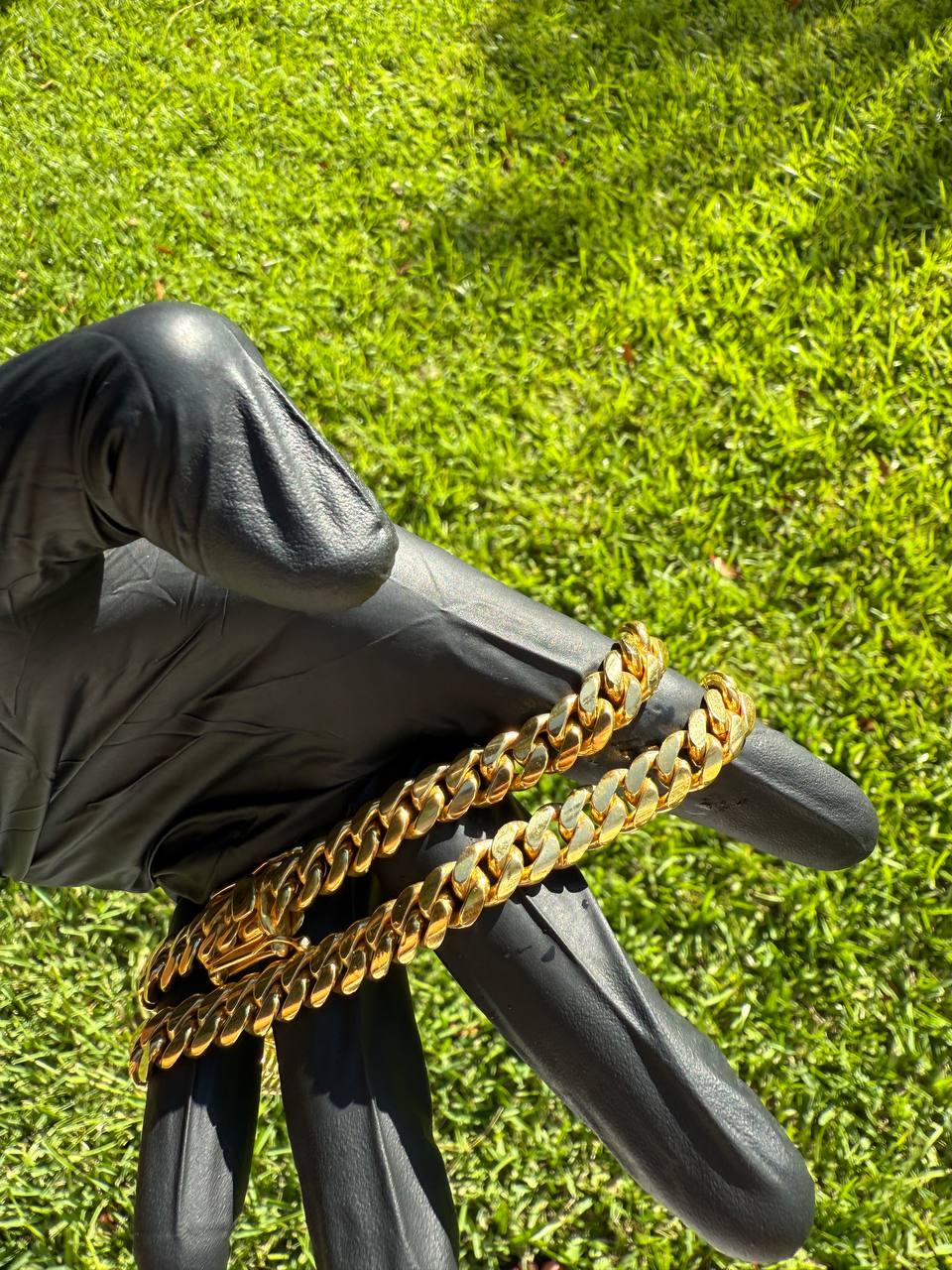 8MM 14KT Gold Over Silver Cuban Link Chain (Handmade)