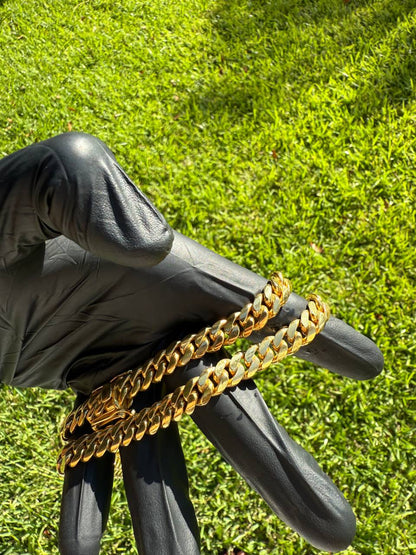 8MM 14KT Gold Over Silver Cuban Link Chain (Handmade)