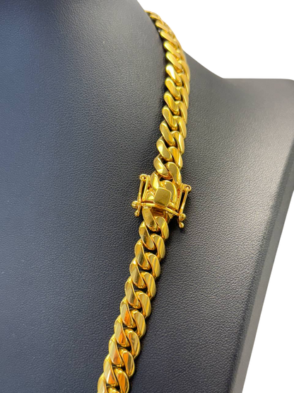 10MM 14KT Gold Over Silver Cuban Link Chain (Handmade)