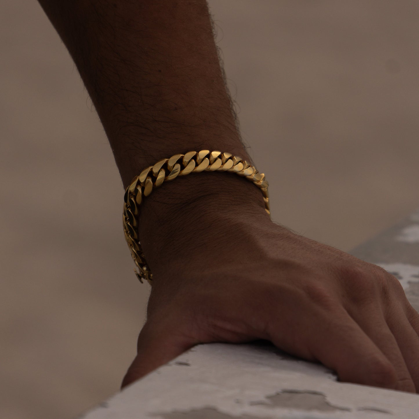 10MM 14KT Gold Over Silver Cuban Link Bracelet