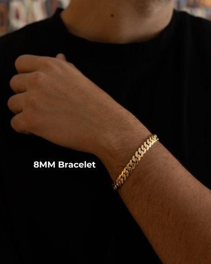 14Kt Gold Over Silver Handmade Cuban Link Bracelet