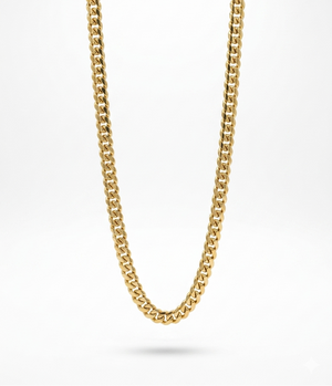 8MM 14KT gold over silver Cuban link chain, handmade in Miami