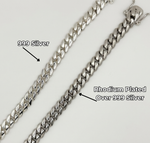 8MM Cuban link bracelet, rhodium plated over solid silver