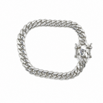 8MM solid silver Cuban link bracelet, handmade in Miami