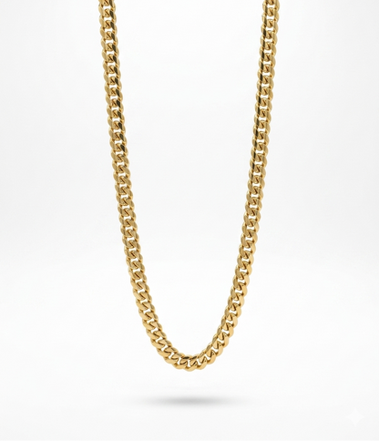 8MM 14KT Gold Over Silver Cuban Link Chain (Handmade)