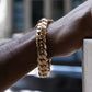 14MM 14Kt Gold Over Silver Cuban Link Bracelet