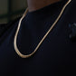 5MM 14KT Gold Over Silver Cuban Link Chain (Machine Made)