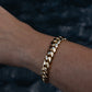 12MM 14KT Gold Over Silver Cuban Link Bracelet