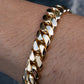 12MM 14KT Gold Over Silver Cuban Link Bracelet