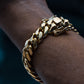 12MM 14KT Gold Over Silver Cuban Link Bracelet