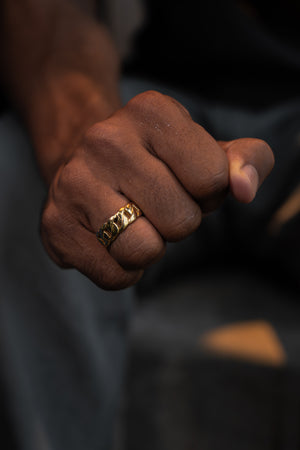 10Kt Gold 8MM Cuban Link Ring