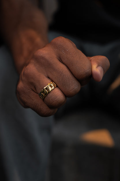 10Kt Gold 8MM Cuban Link Ring