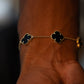 10Kt Gold Black Clover Bracelet