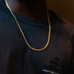 4MM 14KT Gold Over Silver Cuban Link Chain (Machine Made)