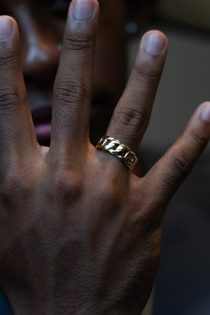 10Kt Gold 8MM Cuban Link Ring